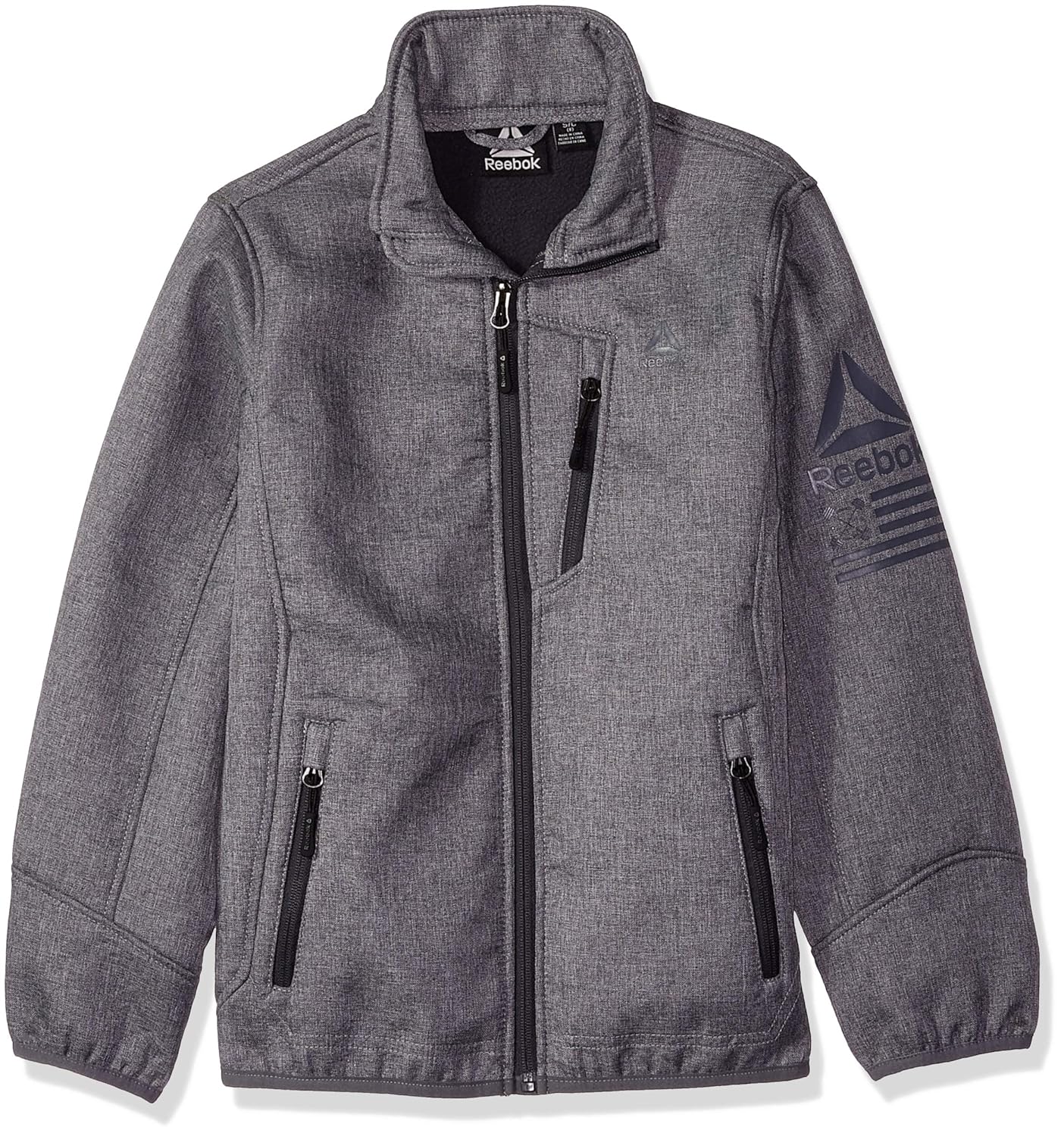 reebok 男童活力软壳夹克带袖细节